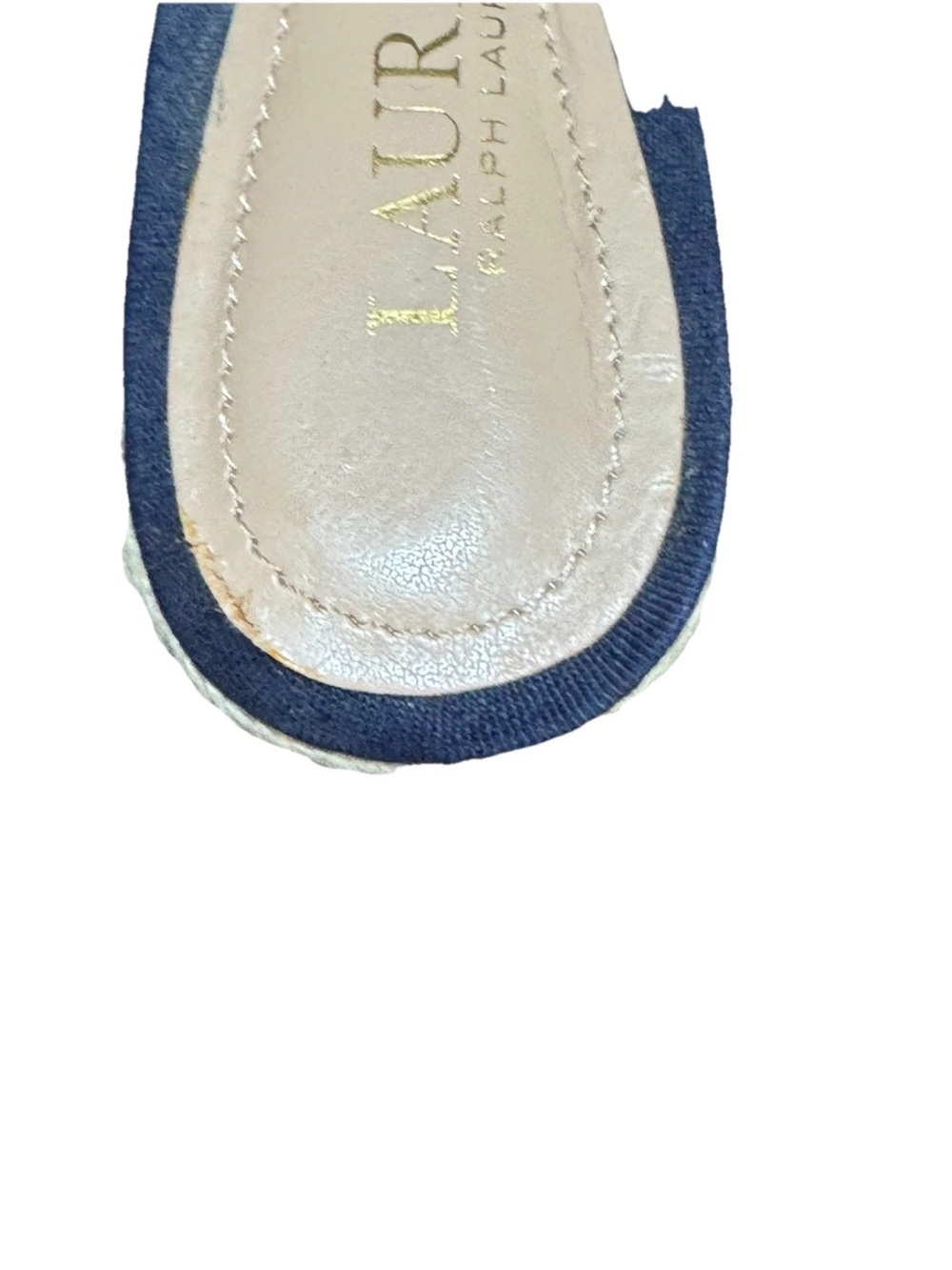 Lauren Ralph Lauren Helma Espadrille Wedge Sandal 7.5B Navy Linen Slingback Jute - Picture 10 of 10